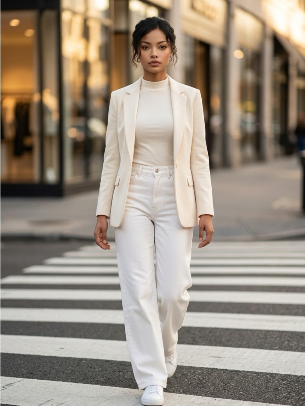 Divided White Wide-Leg High-Rise Jeans | Size 6 | H & M